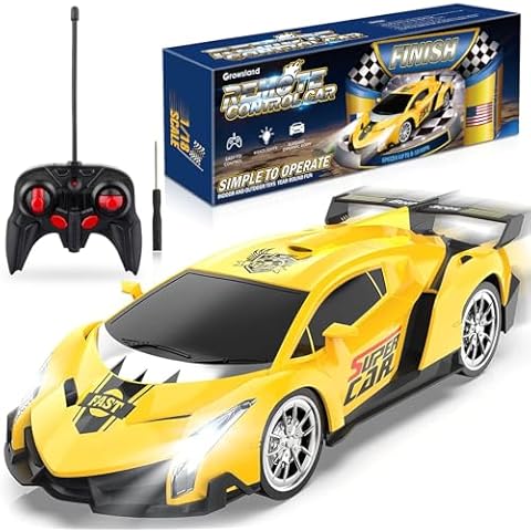 Growsland 2023 Remote Control Car, RC Cars for Kids 1:18 Electric Toy Car Hobby Racing Car Toys with Lights & Controller, Christmas Birthday Gift for 3 4 5 6 7 8 9 Year Old Boys Girls Cover