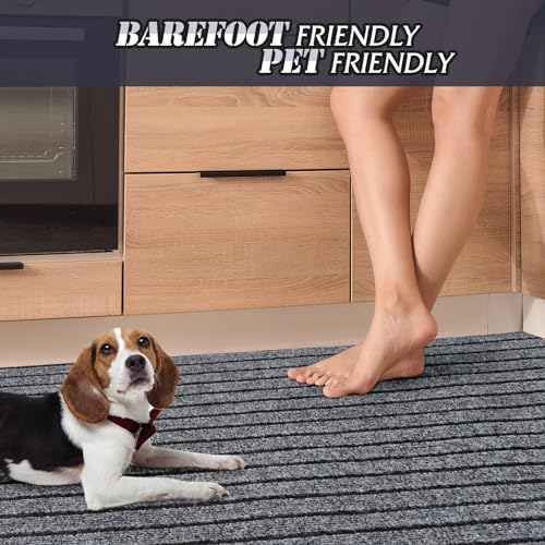 Antpop GRAY STRIPES 2 6 Runner Rug 2Ft X 6Ft Outdoor Indoor Runner Rugs thumb #4