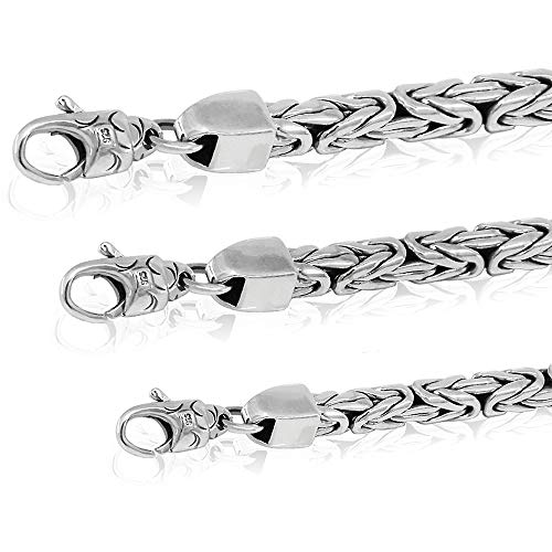 VY JEWELRY WOVEN ROPE - Solid 925 Sterling Silver Necklace for Men in Different Thicknesses3