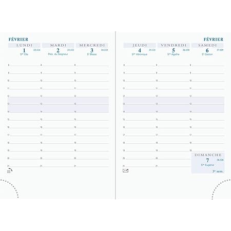 Recharge Agenda Semainier Exacompta Horizon 27 - Janvier à Décembre 2026 - Format 21x27 Cm, Spirale, Pages Bleutées
