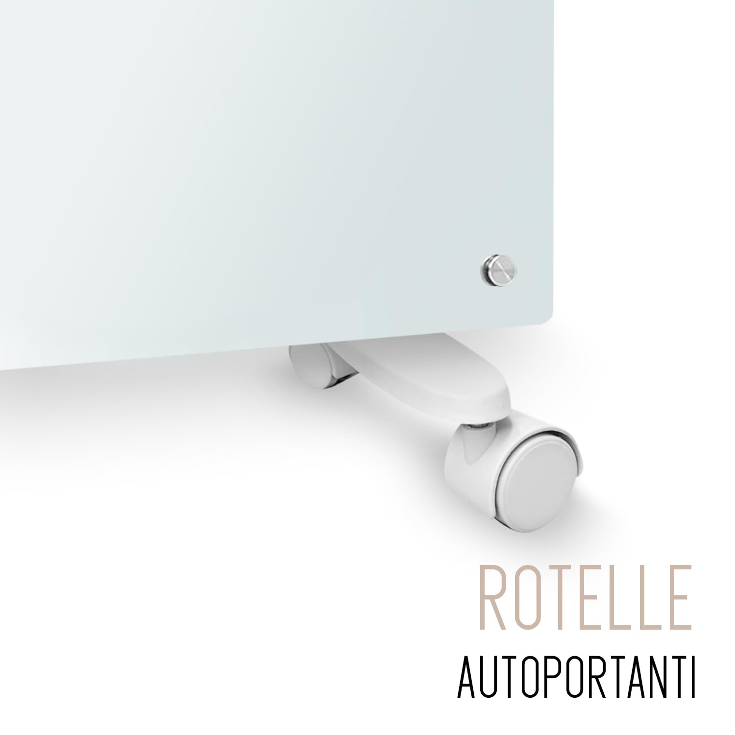 Calefactor eléctrico de baño, bajo consumo 2000 W (modo Eco 1000 W), termoconvector con ruedas + montaje en pared, cristal templado, pantalla + temporizador + mando a distancia, con termostato