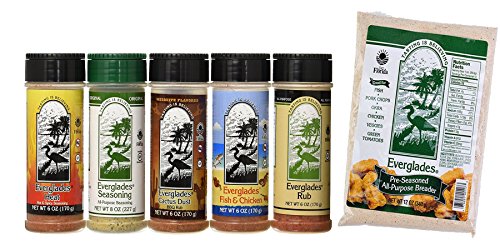 Everglades Seasoning Sampler + Breader Cactus Dust Heat Fish and Chicken Rub Bottles