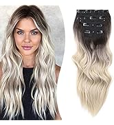 LE SECRET 4Pcs Clip in Hair Extensions long Thick Hair Extensions Clip ins 20 inches Wavy Clip in...