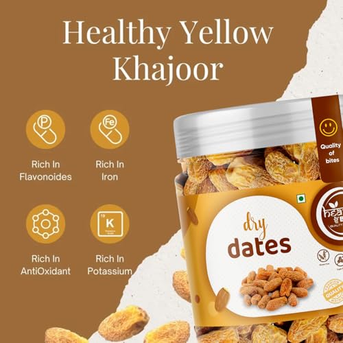 Image of Heaven Bites Dry Dates 1000 GM | Sukha Khajoor | Chuara | Kharik | Fresh, Pure & Natural Dry Fruits 1kg