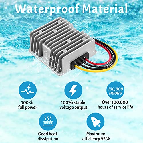 Kohree DC 36V/48V Step Down to 12V 20A 240W Converter Regulator Reducer Voltage Regulator Reducer for Golf Cart Waterproof Power Supply Transformer Volt Module4
