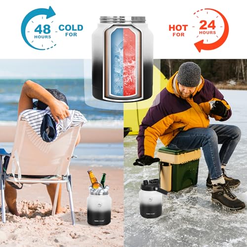 Image of NATURE PIONEOR 84 oz Insulated Water Bottle Jug with Carrier Bag