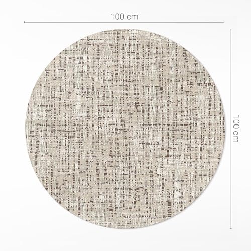 Tapis Vinyle ø100 cm résistant à la rayure et entretien facile pour protéger le sol de la maison