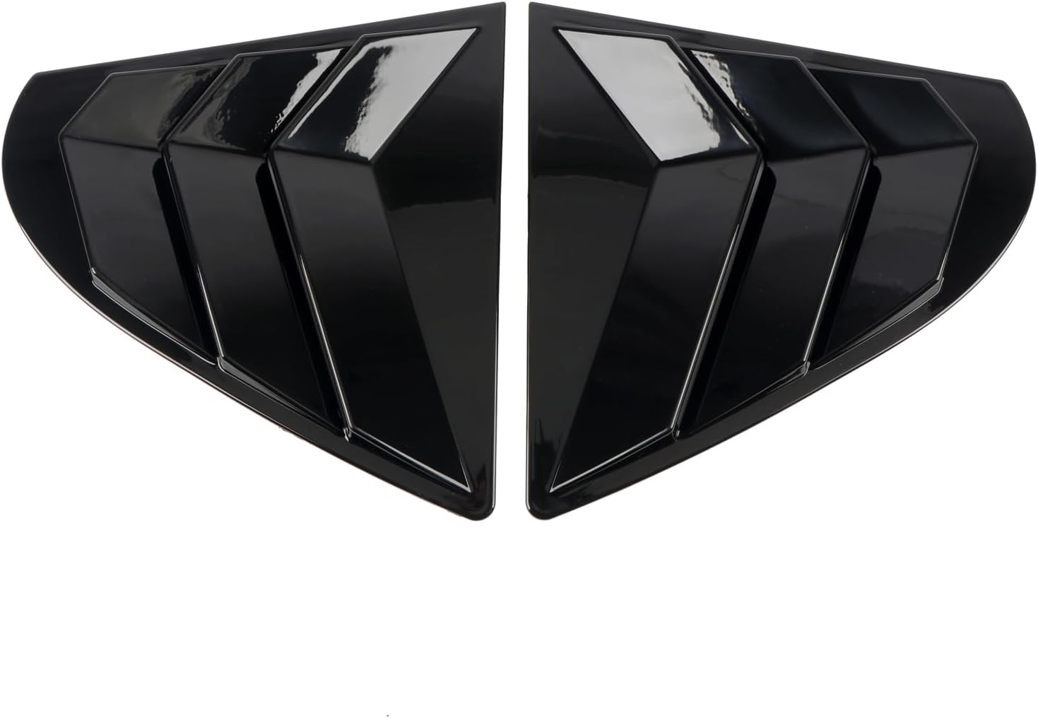 HIGH FLYING for Mitsubishi Lancer 2008-2017 Car Exterior Accessories Back Window Scoop Louver Cover ABS 2pcs (Glossy Black)