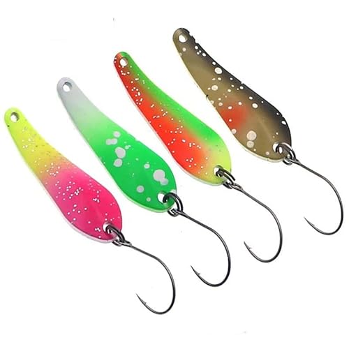 Foto von Njord Kalastus Messeneuheit 2022 Forellen Spoon Set 4g mit Box Uv Aktiv | Spoons Forelle Blinker Angel Set | Forellen Angeln Spinner Angelköder Set | Angelzubehör Forellenköder Blinker Angeln