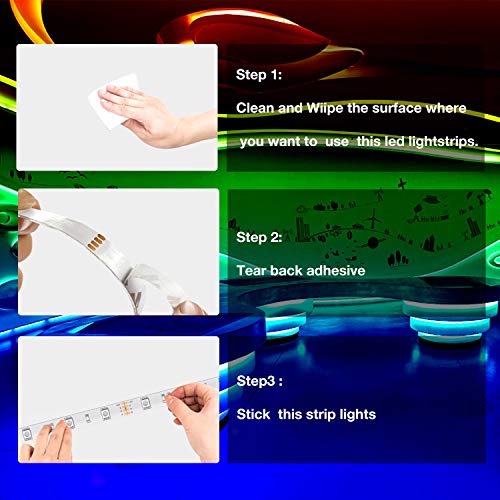 Daybetter Smart Rgb Led Strip Lights,50Ft Led Lights For Bedroom With App Control,Multicolor Changing Led Light Strips Sync To Music Apply For Room,Kitchen Decoration #TOP5