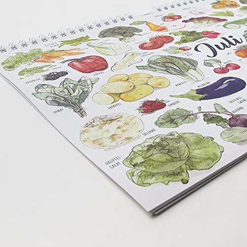 Saisonkalender für Obst und Gemüse | Immerwährender Wandkalender mit heimischen Obst- und Gemüsesorten (Wandkalender)