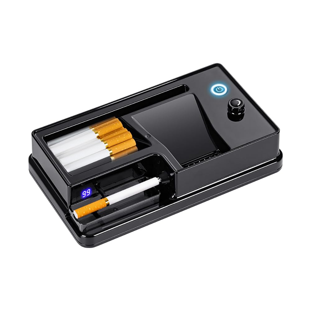 Mała domowa maszyna do napełniania papierosów, cyfrowy wyświetlacz zliczający, średnica tuby 6,5/8,0 mm ，Elektryczna zwijarka do papierosów(Black,8mm)