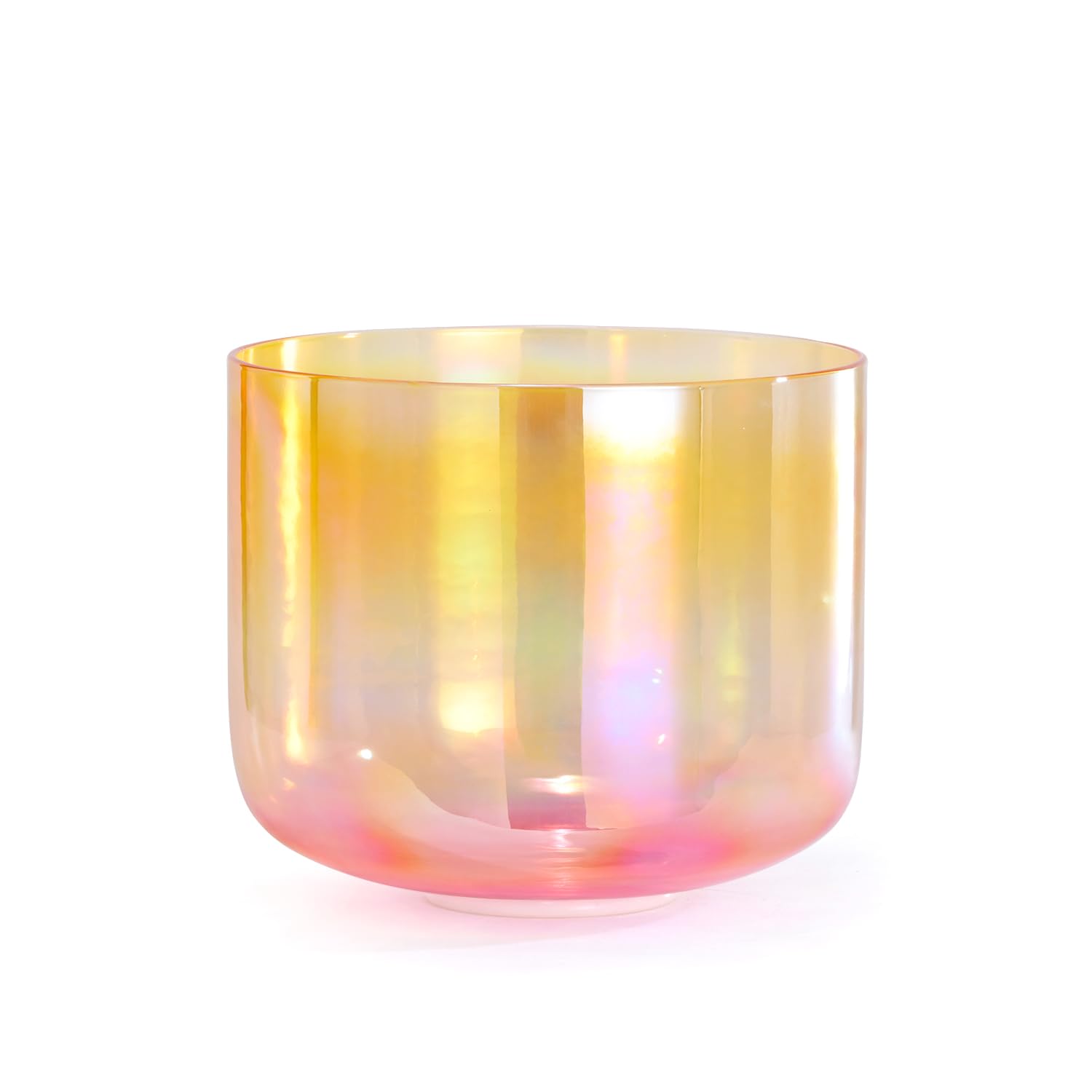 6 inch F note Golden Indigo Clear Handle Crystal Singing Bowl with Mallet & O-ring