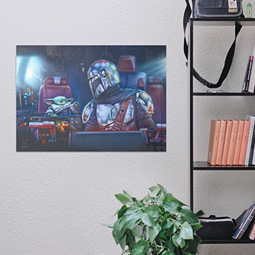 Décoration Star Wars Le Mandalorien Mando Grogu Razor Crest Thomas Kinkade