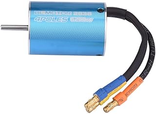 Dilwe RC Car Brushless Motor, 4 Poles 2838 4700KV/6200KV Brushless Motor for 1/12 1/14 RC Car Part Accessory( 6200KV)