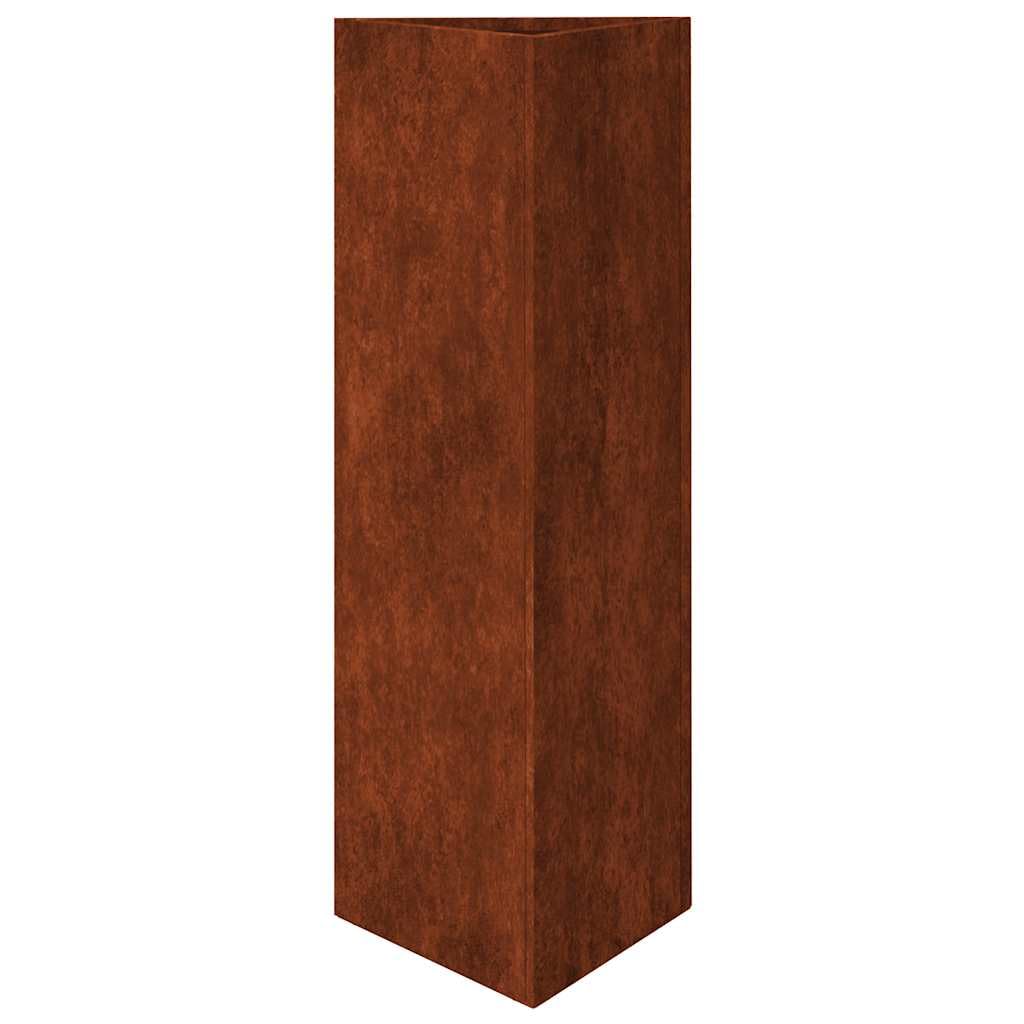 Macetero de 30 x 26 x 75 cm, acero corten, resistente a la intemperie, para jardín, balcón y terraza, moderno macetero para flores, hierbas y verduras en aspecto oxidado atemporal
