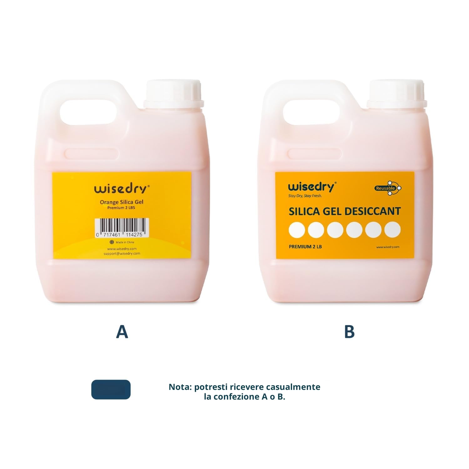 wisedry Perline essiccanti in gel di silice, riutilizzabili, con indicazione del colore, 0,9 kg, dimensione della perlina 2-4 mm, ricaricabili