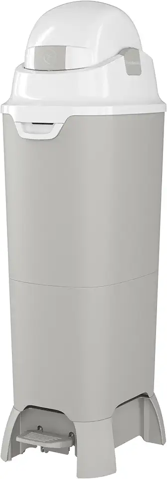 Foundations Hands Free Tall Diaper Pail with Airtight Lid - Durable &amp; Odorless Diaper Disposal, Large Capacity, Holds up to 60 Newborn Diapers, Refill with Any Bags, Gray (9622057)