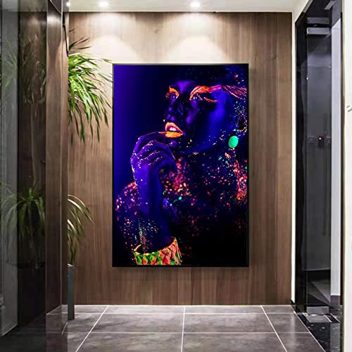 Art moderne impression maquillage femme pour combler un grand mur vide