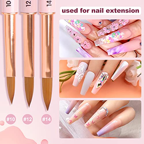 Set de 5 brochas acrílicas para uñas miniatura 3