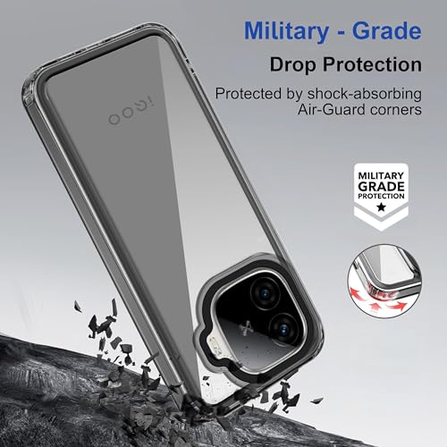 Image of amazon basics Back Case Cover for iQOO Neo 10R | Compatible for iQOO Neo 10R Back Cover | Case Cover with Camera Protection | (TPU + PC | Translucent Black)