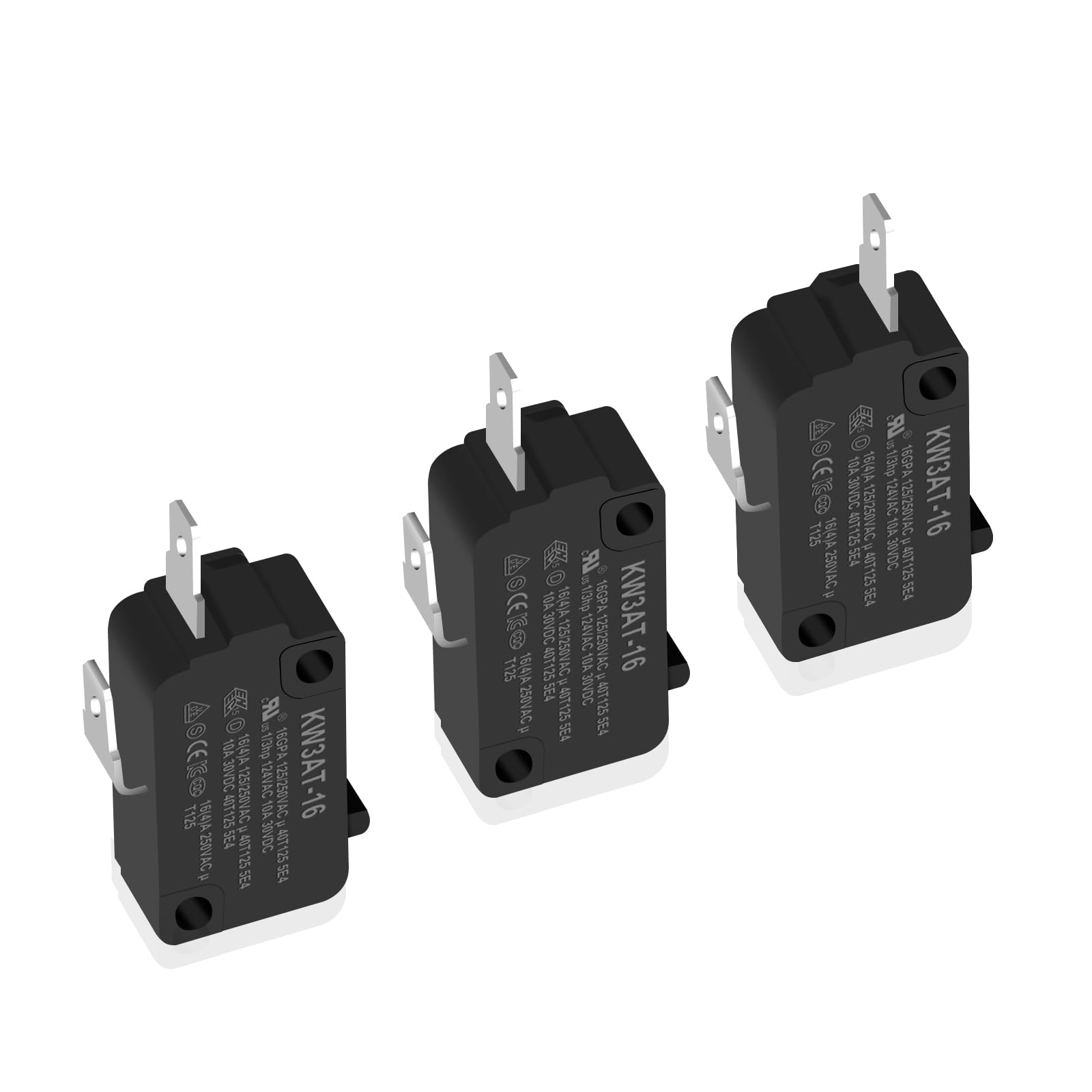KW3AT-16 Microwave Oven Door Switch Replacement Part 16A 125/250V Microwave Oven Door Interlock Switch(2 Normally Open and 1 Normally Closed)
