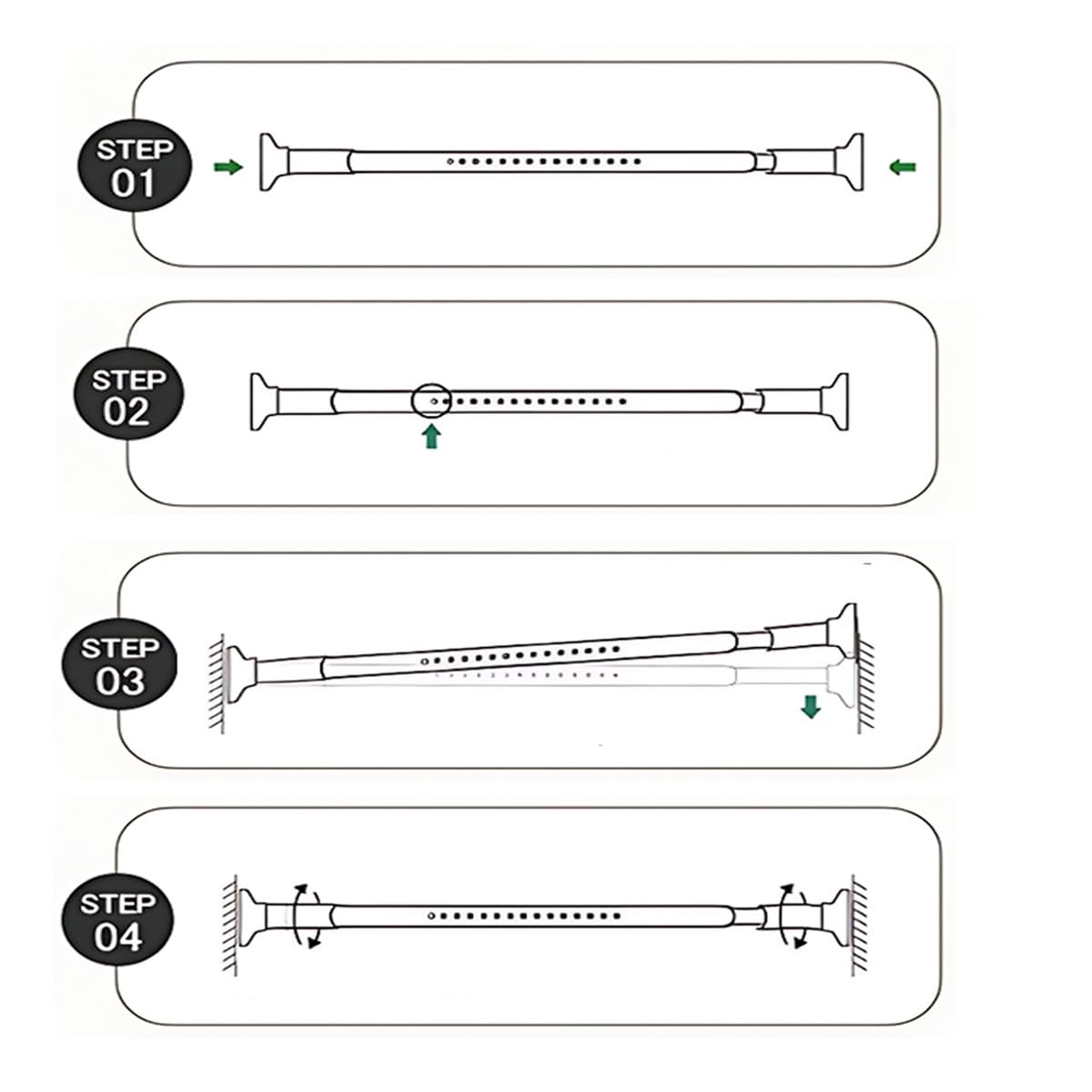 Teleskopstange Ohne Bohren 92-430cm, Edelstahl Vorhangstange Ø32mm, Duschvorhangstange Teleskopstange Klemmstange für Kleiderschrank, Fenster und Badezimmer(Weiß,228-277cm)