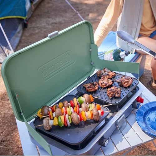 Image of Coleman Cascade 3-in-1 Outdoor Camp Stove, Portable Cooktop with Included Cast-Iron Grill & Griddle Accessories, 24,000 BTUs of Power for Camping, Tailgating, Grilling