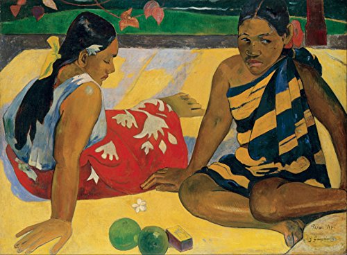 Lámina de Paul Gauguin: Parau Api, el alma de Tahití en un cuadro pequeño con marco marrón