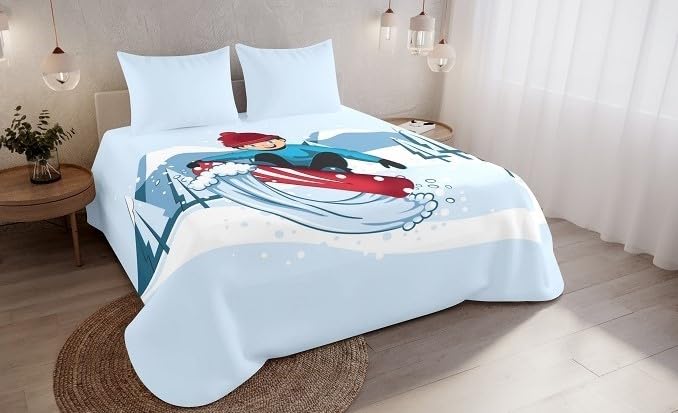 Couette numérique enfant hiver Neve chaude grand lit rideau 240 x 260