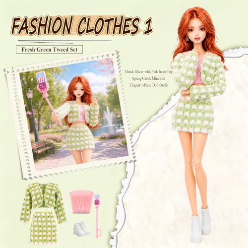 14 PCS Doll Clothes & Accessories for 11.5 Inch Girl Dolls Fashion Set - image 2