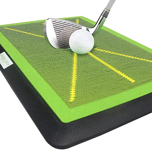 Gimme Golf Premium Golf Impact Mat | Swing Path Feedback Golf Trainer Mat | Advanced Guides Heavy Duty Backing Golf Hitting Mat Indoor/Outdoor Golf Training Aid | Swing Detection Golf Practice Mat #TOP6