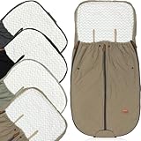 Fillikid Fußsack Light Big Sommerfußsack mit Baumwoll-Jersey universal Buggy Kinderwagen Jogger 100x50cm (Taupe)