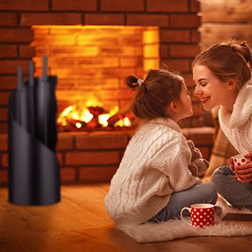 Relaxdays Accesorios Chimenea, Modernos, Juego Estufa de 4 Piezas con Atizador, Pala de Cenizas, Escoba y Soporte, Negro - imagen 3