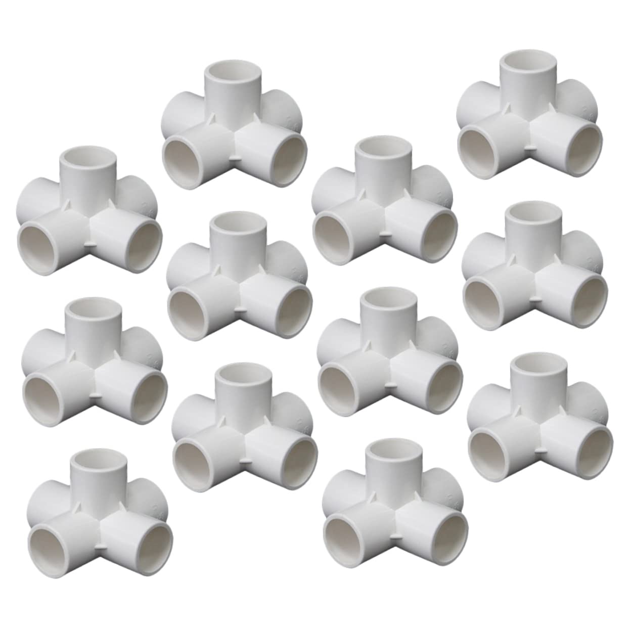 Raccordo Pvc Angolare a 5 Vie 90 Gradi Bianco 12 Pezzi | Connessione per Tubi, Leggero senza Bave, Resistente Agli Urti e Non Graffia le Mani