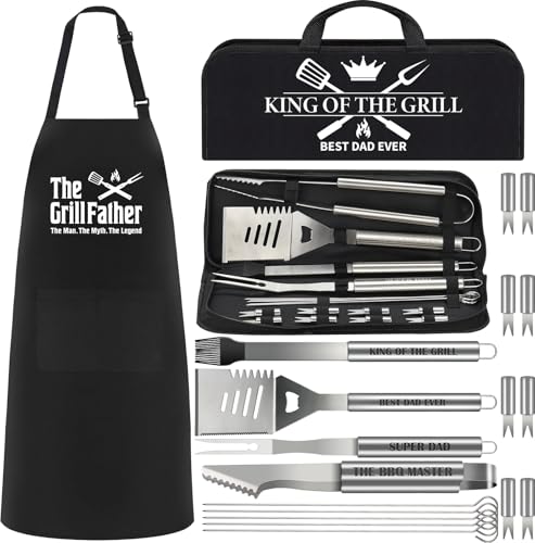 Dad Thanksgiving Gifts from Daughter, Son 19Pcs BBQ Grill Tools S...