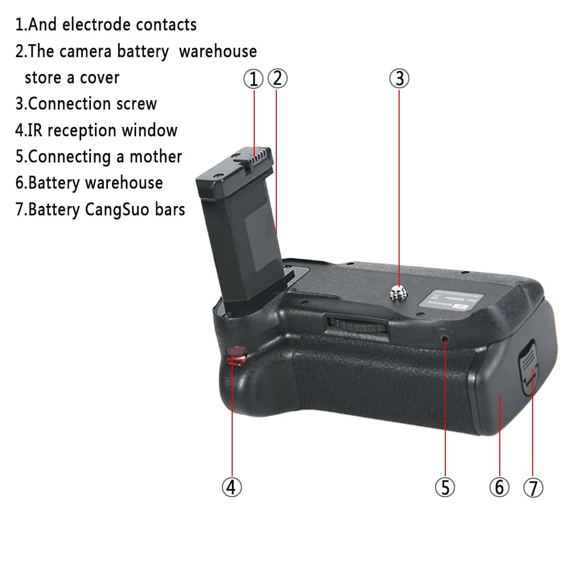 DSTE Replacement for Pro IR Remote MB-D5500 Vertical Battery Grip Compatible Nikon D5500 D5600 SLR Digital Camera as EN-EL14