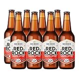 Red Rock Brewery Traditional British Ale - Case of 8x 500ml Bottles of English Beer (Red Rock 4.2%)
