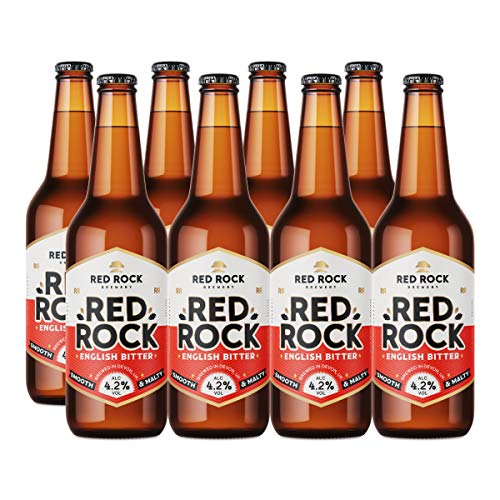 Red Rock Brewery Traditional British Ale - Case of 8x 500ml Bottles of English Beer (Red Rock 4.2%)