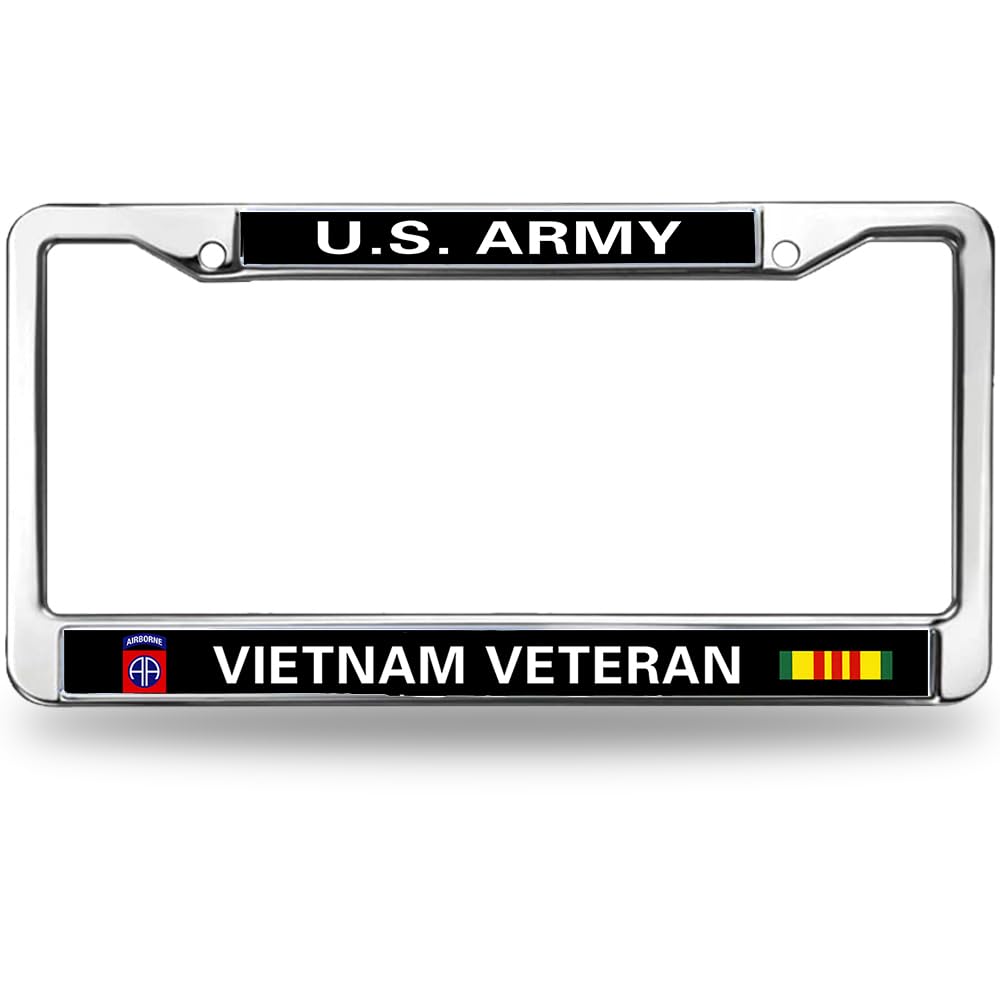 Vietnam Veteran Flag Fade-Resistant License Plate Frame US Army Veteran License Plate Frame for Veterans