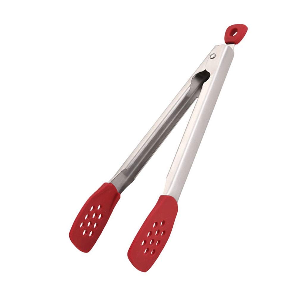 Kitchen Silicone Tong Stainless Steel Heat Resistant Smart Locking Clip for Cooking, Serving, Barbecue, Salad, Ice, Oven