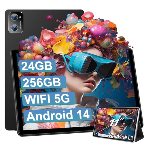 SUAAT 2025 Newest Tablet 11 Pulgadas 24 GB RAM + 256 GB ROM (Ampliable a 512GB), Android 14...
