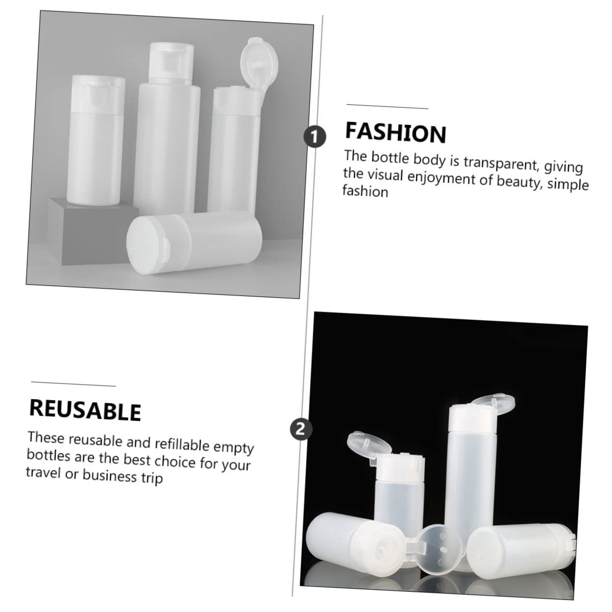 Beavorty 50pezzi Bottiglie Di Vuote Ricaricabili Contenitori Da Viaggio Per Cosmetici Pe Design Portatile Per Shampoo e Lozioni