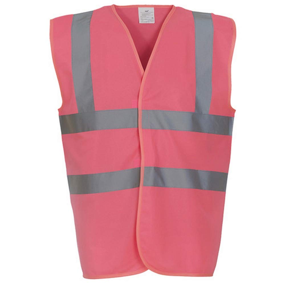 Yoko Boys Pink Unisex Premium Hi-Vis Waistcoat Vest/Jacket (3Xl) (Pink)