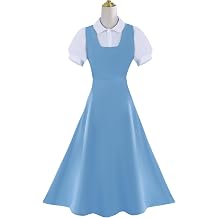 Yejue Women Cosplay Dress Blue Suspender Skirt with Shirt Set for Casual Role Play School Party