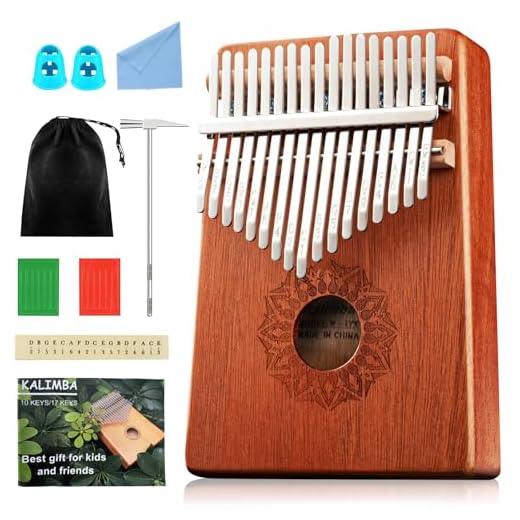 LEKEFETO Kalimba - Piano de pulgar con 17 llaves: instrumento Kalimba profesional con kit de aprendizaje, percusión de dedos, instrumento musical para niños, adultos y amantes de la música
