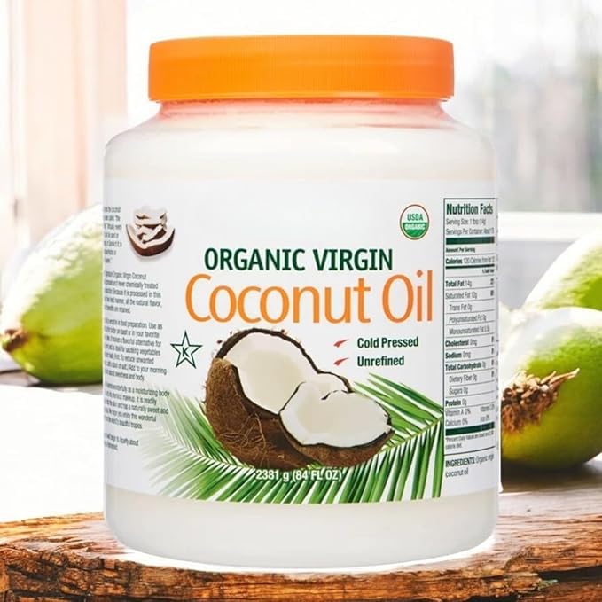Organic Virgin Coconut Oil, Cold Pressed and Unrefined – Quality Kirkland – Chemical Free, 84 fl oz, USDA Organic
