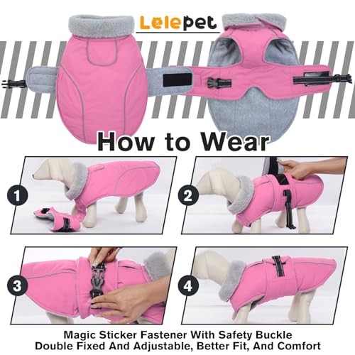 Image of Lelepet Dog Coats for Medium Dogs Waterproof Dog Jacket with Adjustable Fit