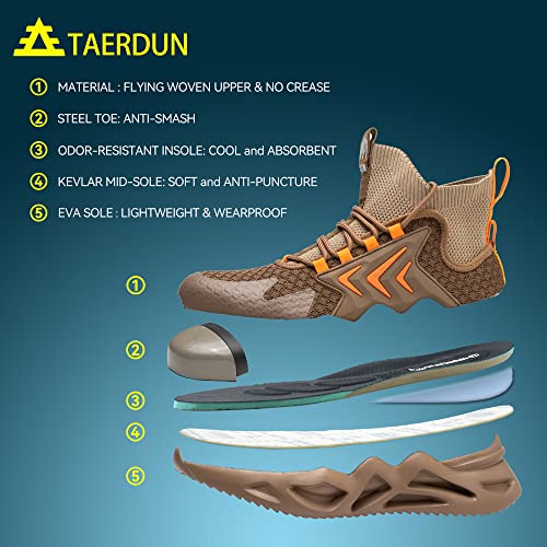 Image of Steel Toe Work Boots for Men Slip on Chelsea Boot with Kevlar Anti-Puncture Sole, ASTM F 2412-24, Men's Industrial & Construction Shoes, Non-Slip Safety Shoes