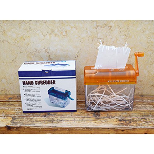 Redcolourful Mini triturador manual portátil de papel de corte de documentos, máquina manual para es